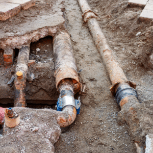 broken water line repair