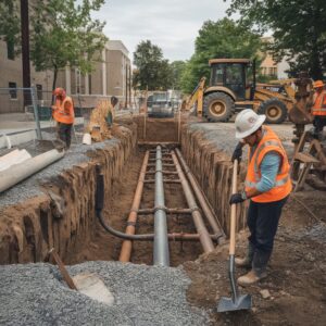 water line excavation