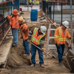 water line excavation
