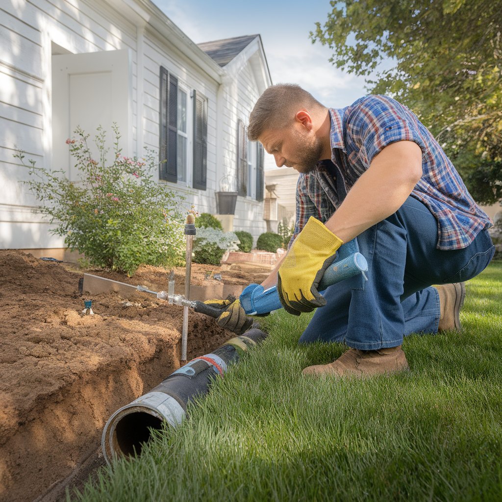 low spot in sewer line under house