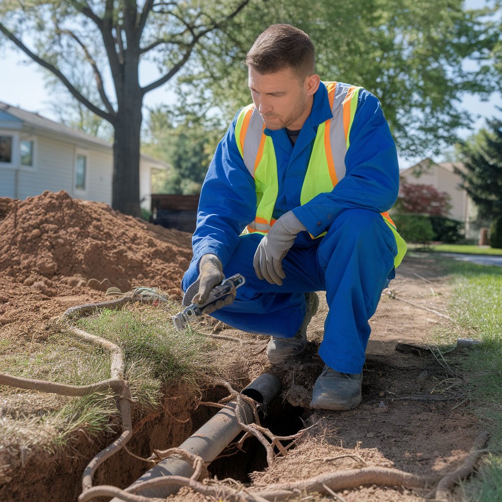 tree roots in sewer line repair