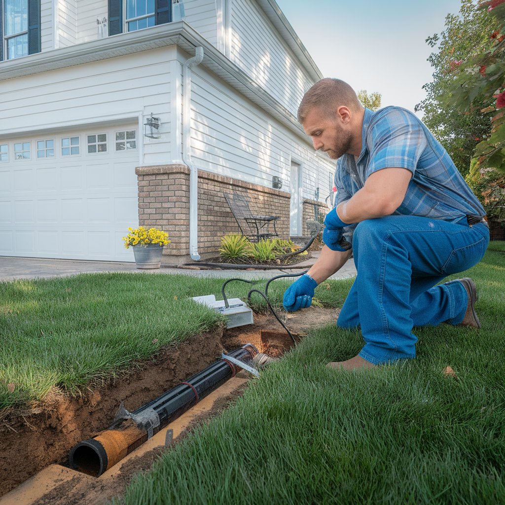 low spot in sewer line under house