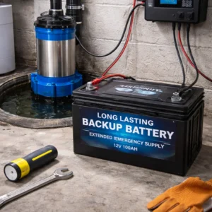 Close-up of sump pump impeller during maintenance showing internal parts used to move water through the pump.