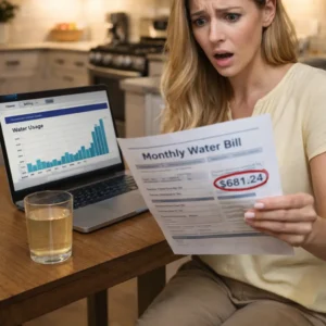 Outdoor backflow preventer valve leaking water on a residential plumbing line.